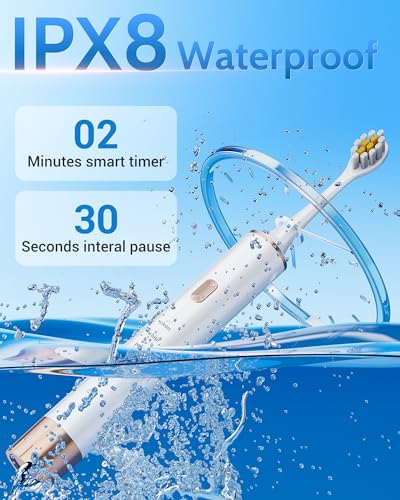 Aneebart Sonic 2 Pack Electric Toothbrush for Adults and Kids, Travel Toothbrush Includes 12 Replacement Toothbrush Heads, 6 Modes with 2 MIN Smart Timer (Black White) - color: Black+white