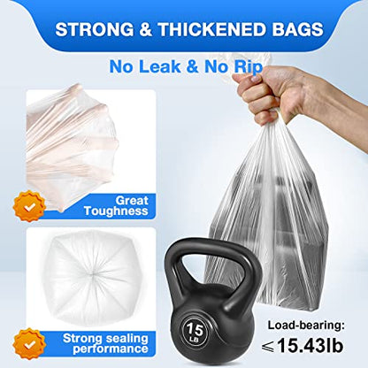 Charmount Small Trash Bags 1.2 Gallon, 102 Count Garbage Bags Bathroom Trash Can Liners,fit 4.5-5 Liter Clear (Pack of 2) - size: 1 Count (Pack of 204), style: 1.2 Gallon