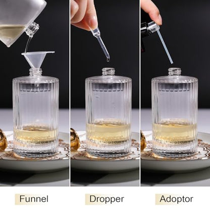 50ml/1.7 Oz Glass Spray Bottle Perfume Atomizer,Refillable Perfume Spray Bottle Perfume Bottles Empty with 3 Kinds of Perfume Dispenser (Round 50ml) - style: Round 50ml