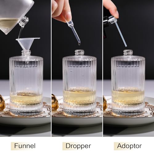 100ml/3.4 Oz Glass Spray Bottle Perfume Atomizer,Refillable Perfume Spray Bottle Perfume Bottles Empty with 3 Kinds of Perfume Dispenser (Round 100ml) - style: Round 100ml