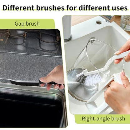 Oven Cleaner Brush Set with Oven Scraper for Cleaning, Heavy Duty Wire Brush Set for Oven, Stove, BBQ Grill & Range Hood, Kitchen Cleaning Kits Tools for Removes Tough Grease & Rust