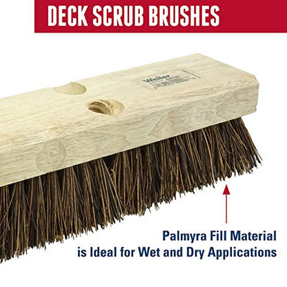 Weiler 44026 Heavy Duty Deck Scrub Brush with Natural Palmyra Bristles for Wooden Decks, Conrete Patios, and Other Rough Surfaces - size: 10", style: Palmyra