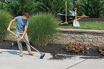 Harper 24 Inch Push Broom with Stiff Bristles, Premium Heavy Duty Outdoor Wet/Dry Rough-Surface, for Mulch, Gravel, Oil Dry, Dirt, Soil, with Long Wooden Handle - style: Premium Outdoor Wet/Dry Rough-Surface Push Broom