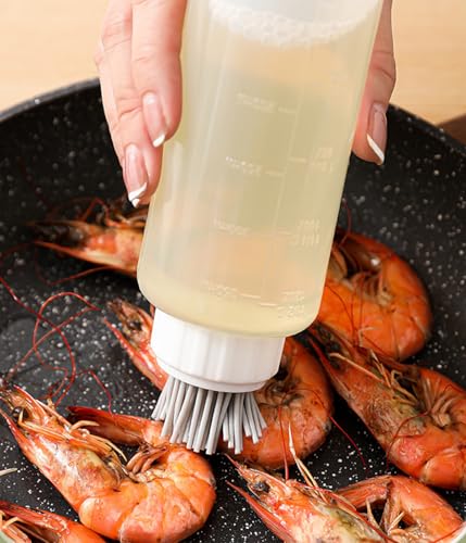 Food - Grade Silicone Oil Brush Bottle | Soft Heat - Resistant, Reusable Basting Tool With Scale, Outdoor Grill Oil Dispenser | Kitchen Squeeze Bottle, Non - Shedding (175ml 2pcs) - size: 175ml 2pcs