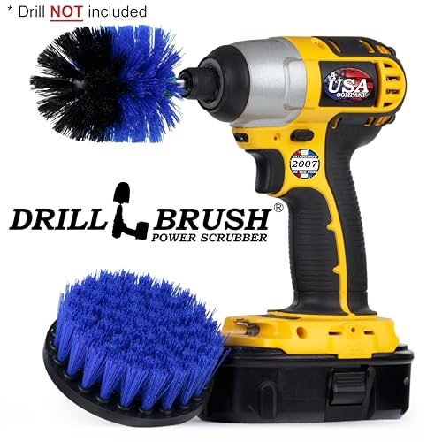 Aquatic Cleaning Supplies - Drill Powered Boat Cleaning Brushes - Boat Scrubbing Accessories - Hull Cleaner Brush Set - Barnacles Busting Brush Tool - Fish Tank Scrubbing Set - Pool Cleaning Brush Set - color: Blue