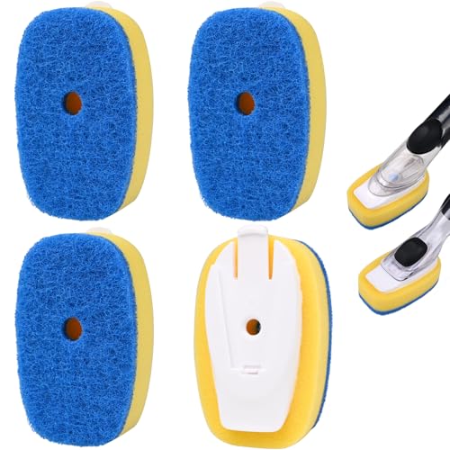 Sponge Brush Refills for OXO Dish Brush, 4 Pack Soap Dispensing Dish Refills, Scrub Replacement Head for Scrubber, Sponge Replacement Head Fits Soap Dispensing Handle - color: Blue-4pack