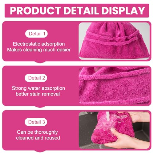 Flat Mop Pads Replacement Washable Floor Cleaning Cover Reusable Mop Head Cloth for Household Use(Pink) - color: Pink
