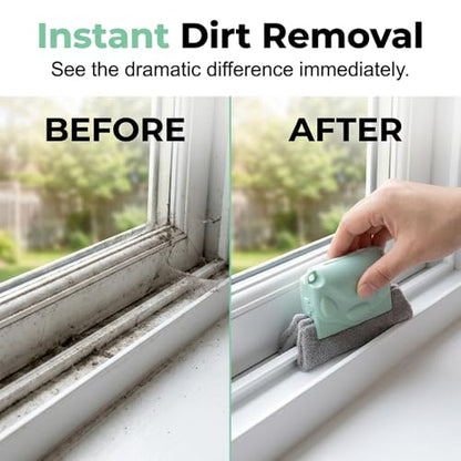 Magic Window Track Cleaner, Window Groove Cleaning Brush Set, Track and Sill Crevice Tool with Handle, for Tile Lines Shutter Slats Car Vents and Narrow Gaps (Mix 3pcs) - color: Mix 3pcs