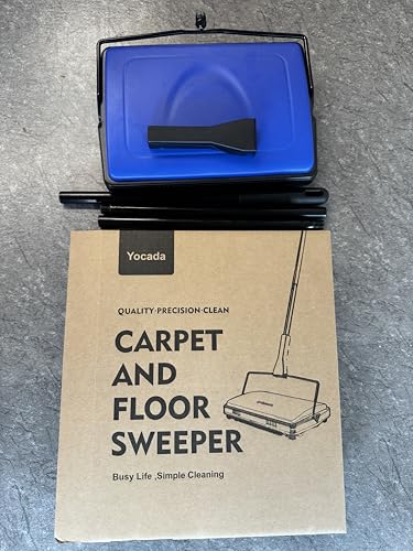 Yocada Carpet Sweeper Cleaner for Home Office Low Carpets Rugs Undercoat Carpets Pet Hair Dust Scraps Paper Small Rubbish Cleaning with a Brush Dark Blue - color: Dark Blue