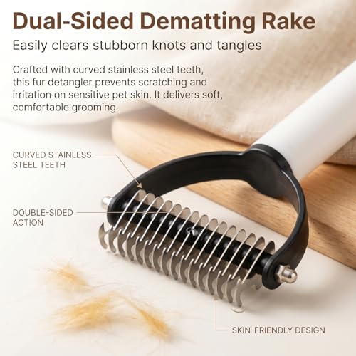 2-In-1 Double Sided Dematting Comb for Cats & Dogs, Multi-Functional Pet Detangling Comb, Double Sided Lint Remover Comb with Lint Roller, Suitable for Both Long and Short Haired Pets (2 pack) - color: 2 pack