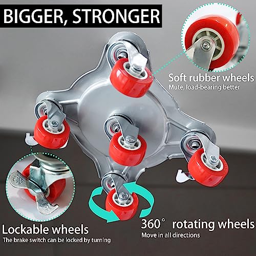 【Upgrade Large】Furniture Dolly & Furniture Rollers Mover with 5 Wheels, Carbon Steel Panel Furniture Lifter Set Up to 2200LBs, for 360° Rotation Shifting Moving Heavy Duty Refrigerator, Sofa, Cabinet - size: Extra Large
