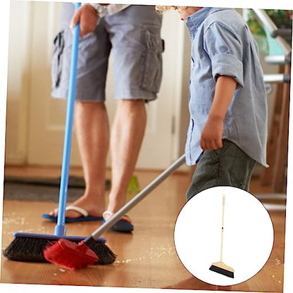 Horsehair Broom with Long Handle Soft Pine Bristles for Indoor Hardwood Floor Tile Cleaning Sweeping Tool 37.00In