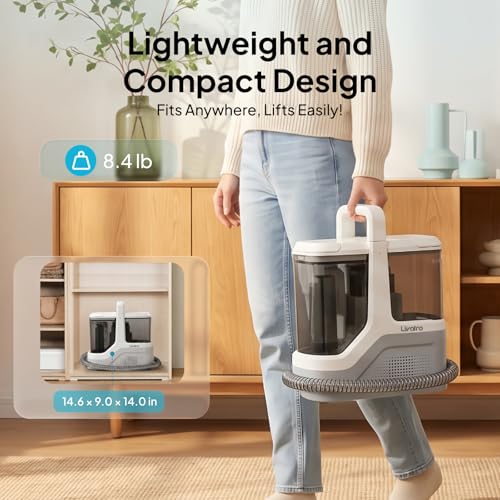 Portable Carpet Cleaner Machine for Pet Stains Upholstery Car Interior, 16kPa Powerful Suction Spot Cleaner with Dual Tank, Self-Cleaning Tool&16.4FT Cord for Couch Rug Stairs Deep Cleaning Machine