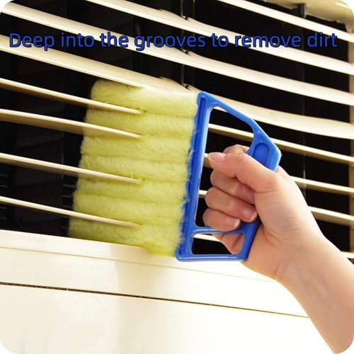 All-Purpose Washable Cleaning Brush – Blinds, Ac Vents & Window Tracks, Blind Cleaner Duster Tool, 7-Finger Microfiber Dusting Tool, Blind Cleaner Brush Set, for Home, Car, Ac, Sliding Doors (A) - color: A