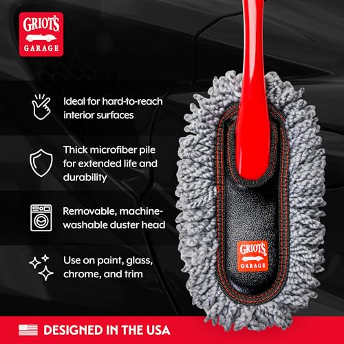 Griot's Garage Microfiber Mini Duster for Car Interior Cleaning and Detailing, Cleans Paint, Glass, Chrome, and Trim, Storage Bag Included, 11412 - style: Microfiber Mini Duster