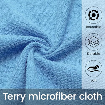 Greenfound Microfiber Cleaning Cloth Roll -80 Pack, 11.5x11.5, Tear Away Towels, Reusable and Washable Rags, Blue - color: Blue