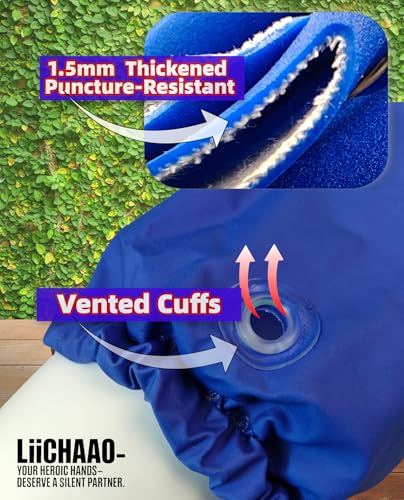 LIICHAAO 2 Pairs-Long waterproof gloves,Cleaning Poison ivy gloves,Aquarium pool,Long elbow Resistant Abrasion (2 Pairs Matching style (XL))