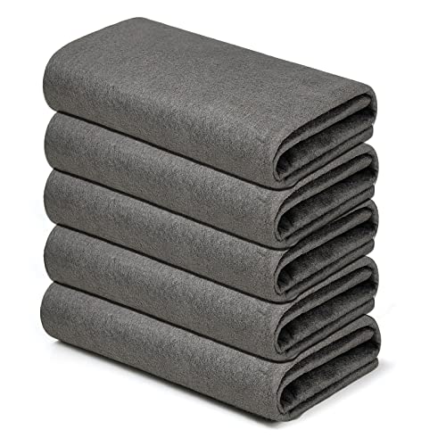 KTT Thickened Magic Cleaning Cloth, 12" x 16", 5 Pack | Reusable Microfiber Cleaning Cloth, Lint Free, For Home, Window, Mirror Glass and Cars - color: Dark Grey 5p