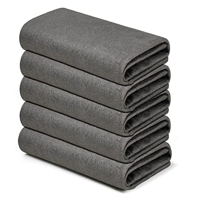 KTT Thickened Magic Cleaning Cloth, 12" x 16", 5 Pack | Reusable Microfiber Cleaning Cloth, Lint Free, For Home, Window, Mirror Glass and Cars - color: Dark Grey 5p