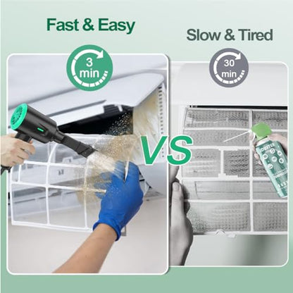 Meudeen Air Duster - Electric Air Blower - 5.74oz High Power Cleaning for Computer - PC - 2 Gear Compressed Air - color: Green