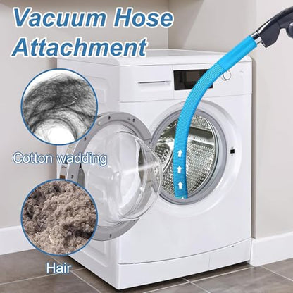 Dryer Vent Cleaner Universal Vacuum Hose Attachment Fits All Vacuums Cleaner Deep Cleaning Tools for Clogged Ducts & Lint Removal (Blue) - color: Blue