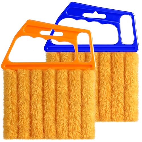 2 Pcs Blind Cleaner Duster Tool,Blind Dusters for Cleaning,Cleaning Brush,7 Finger Dusting Cleaner Tool for Window & Air Conditioner,Window Blinds Cleaner Microfiber Washable - style: 2 Pack