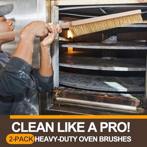 Maxdot 2 Pcs 51 Inch Giant Oven Brush Pizza Stone Brush with Long Handle for BBQ Grill Cleaning, Outdoor Oven Accessories - size: 51 Inch