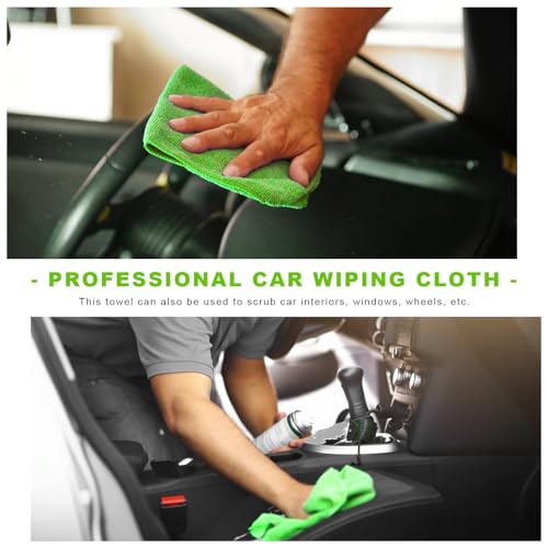 12PCS Microfiber Cleaning Cloths, 12"×12" Soft Absorbent Streak-Free Car Drying Towels, Scratch-Proof Lint Free Rags All Purpose Wash Cloth for Cars Houses Windows Kitchen