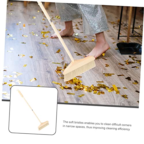 COLLBATH Long Handle Soft Broom Telescopic Design for Kitchen Living Room Cleaning
