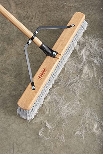 Harper 24 Inch Indoor Smooth-Surface Push Broom with Flagged Bristles for Sand, Saw Dust, Wood Shavings and Pet Hair in Garages, Warehouses, and Workshops - style: Indoor Smooth-Surface Push Broom