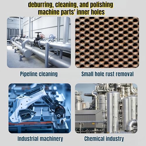 50 in Pipe Cleaning Brush Set with Stainless Steel Bristles, 5X Wire Brush with 4X Galvanized Flexible Rods, Stainless Steel Pipe Brush for Rust Polish,Tubes,Auto Parts Cleaning
