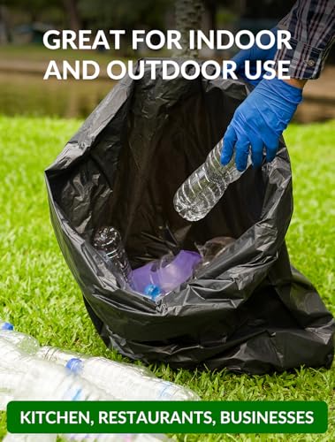 UMT Plastar 150 Count 40-45 Gallon Heavy Duty Black Trash Bags, 38x46 Inch Leak-Resistant Garbage Bags