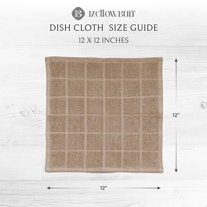 100% Cotton Terry Dish Cloth & Dish Towel, 6 Pack, Super Soft and Absorbent Kitchen Towels, Perfect for Kitchen Cleaning and Dish Washing (TAN 6 Pack) - color: Tan 6 Pack
