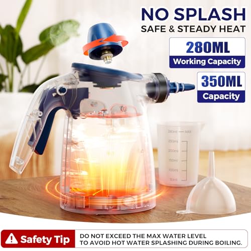 Handheld Steam Cleaner, 230°F Pressurized Steamer with No Water Spitting & Continuous Steam, 350ML Chemical-Free Deep Cleaning for Grease & Grime, 12 Accessories for Grout, Bathroom, Kitchen & Car