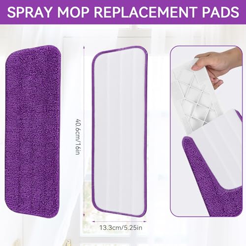 8 Pack Spray Mop Refills Compatible for Libman Freedom Spray Mop, Reusable & Washable 16in Microfiber Floor Cleaning Mop Pads for Spray Mop - color: 6 Pack