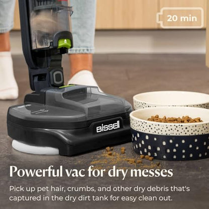 Bissell® SpinWave® + Vac Cordless, Hard Floor Spin Mop + Vacuum, Lay-Flat, Multi-Use Cleaning, Hard Floor Sanitize Formula Included - style: Cordless + Vac