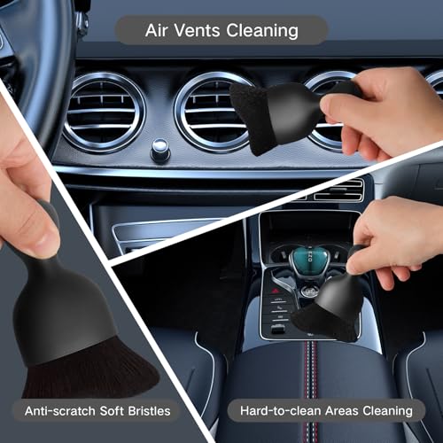Qydipclin 10pcs Windshield Cleaner Tool, Car Window Cleaning Wash Kit with 4 Reusable Microfiber Pads 1 Spray Bottle and Extendable Handle Auto Glass Wiper Kit, Gray - color: Gray