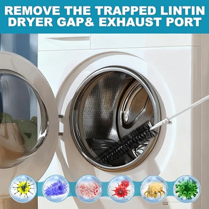 Sealegend 40 Feet Dryer Vent Cleaner Kit/Lint Remover/Upgraded Flexible Quick-Snap Brush with Drill Attachment/Fireplace Chimney Brushes for Easy to Use/Works with or Without Power Drill - size: 40FEET