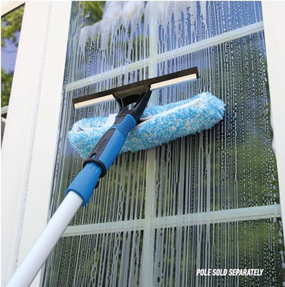 Unger Professional Connect & Clean 2-in-1 Squeegee & Scrubber, 10” Window Cleaning Tool, Commercial and Residential Use, Washer Cleaner Supplies to Remove Excess Water and Dry (Pack of 10) - size: 10-inch (Pack of 10), style: 10" 2-in-1 Window Cleaner II