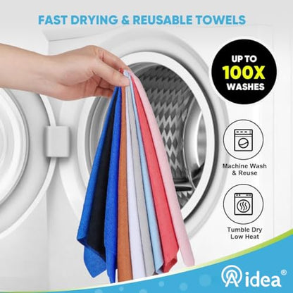AIDEA Microfiber Cleaning Cloth Roll, 50PK, Reusable Paper Towels Tear Away Cloth, Microfiber Towels Washable Shop Rags, Lint Free Cleaning Rags for House, Kitchen, Window, 11.5"×11.5", Dark Blue - color: Dark Blue