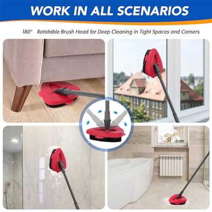 Scrub Brush Head for EasyWring 1-Tank System, Hard Bristle Spin Mop Scrub Brush Attachment for Tile, Bathroom, Kitchen, Deck & Floor Cleaning, 1 Pack - size: Scrub Brush-1TANK-1PC