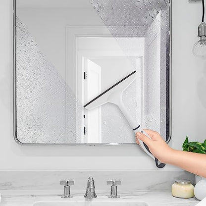 Superio Rubber Squeegee, Streak Free All Purpose Window Squeegee, Comfort Grip Handle and Hanging Hook (Grey, 6 Inch) - color: Gray