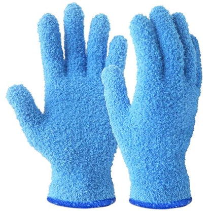 Evridwear Microfiber Plant Dusting Gloves Reusable Leaf Cleaning Glove for Houseplants,Blinds,Furniture and Small Objects - color: Blue 1 Pair, size: Small/Medium (Pack of 1)