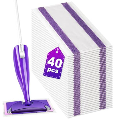 40 Counts Disposable Mop Pad Refills for Swiffer Wet Pads Refill, Replacement for Swiffer Wet Jet Pads Disposable Pad Hardwood Floor Spray Mop Pads Refills, Thickness & Absorbent - size: 40PC