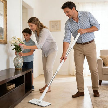 Zero S nap Grip Mini Mops, Retractable Ga p Dust Cleaner Flat Mops with 360° Rotating Head & Sweeping Cloths for Gaps & Multi- for Kitchen Bathroom Car Floor Home - color: White-l