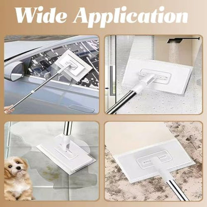 Grip Mini Mop, Hands Free Flat Mop with 1-Second Cloth Change, 360° Rotating Head for Walls, Floors, Windows, Corners. Cloth-Changing Mini Cleaning Tool with 10 Reusable Microfiber Cloth