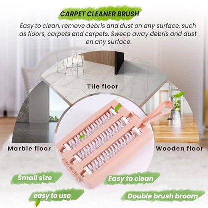 Carpet Cleaner Brush Sweeper Dirt Handheld Sofa Bed Pet Hair Debris Dirt Fur Roller Brush Household Cleaning Tool