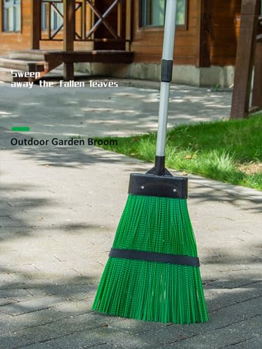 Courtyard Broom-Heavy Duty Broom Long Handle Outdoor Commercial Angle Broom for Courtyard Ourdoor Travel Camping