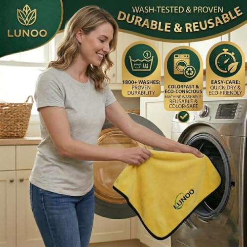 Microfiber Car Wash Towel Set (Pack of 6), 2X 11.8"x15.7" + 4X 11.8"x11.8", Ultra Soft Lint-Free Absorbent Drying Cloth for Auto Detailing, Scratch-Free & Quick Dry