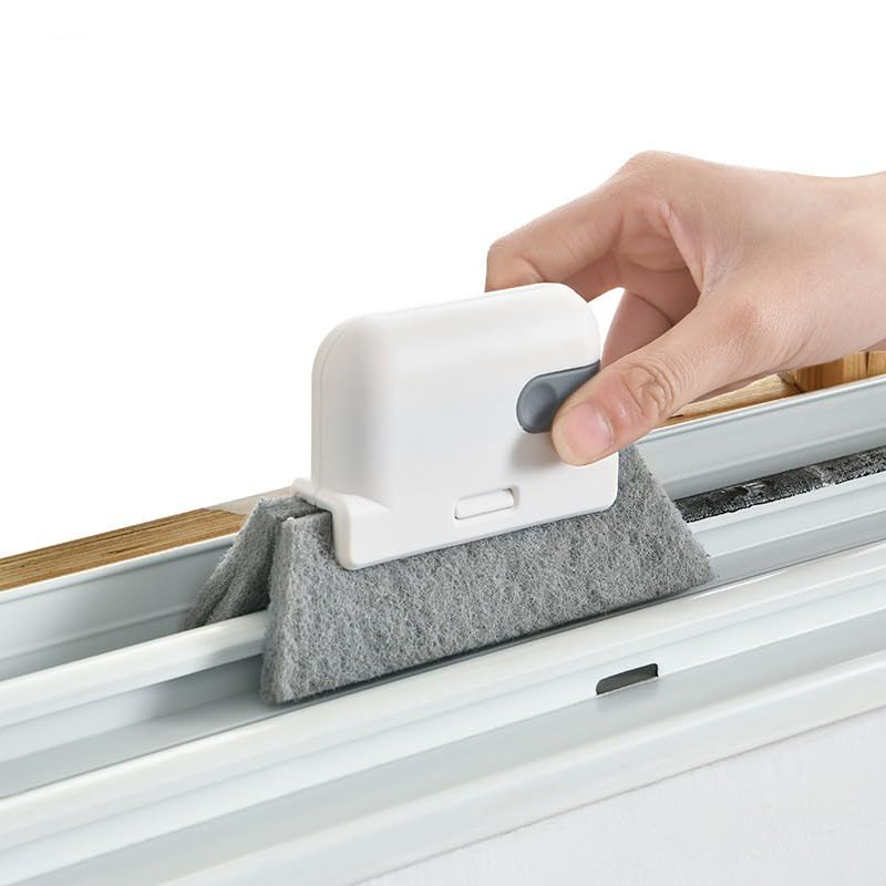 Window Track Cleaning Brush 3-in-1, Multi-Purpose Groove Brush with Replaceable Head, Window Track Cleaner & Window Sill Cleaner Tool for Tiles, Blinds, Car Vents, Corners & Small Spaces – 3 Pack